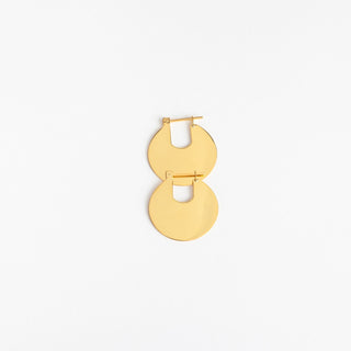 Round Gold Eclipse Earrings Large