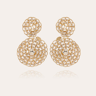 Onde Gourmette Strass Earrings Small Size Gold