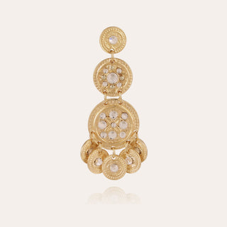 Sequin triple rows earrings gold
