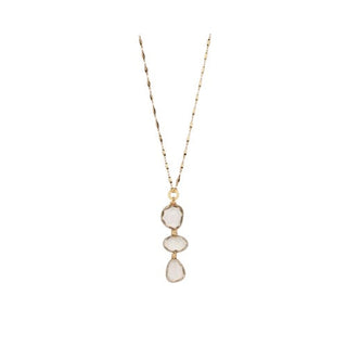Sireine Long Necklace Gold - Crystal