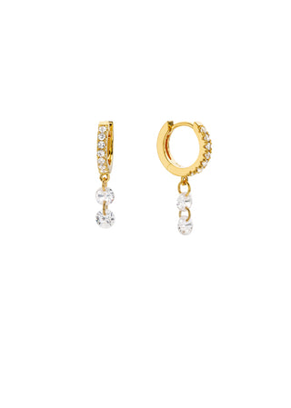 Earrings - Double Crystal Delhi