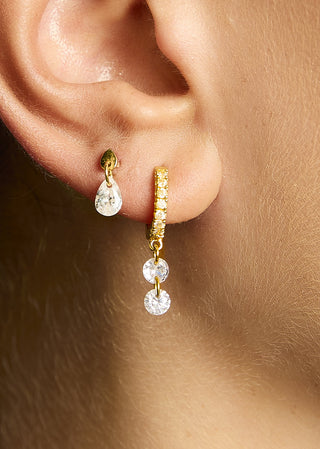 Earrings - Double Crystal Delhi