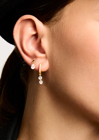 Earrings - Double Crystal Delhi