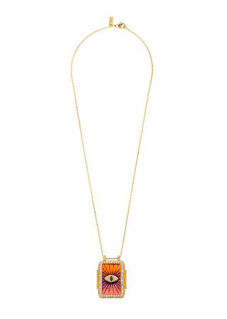 Necklace - Pink Rainbow Eye Boheme