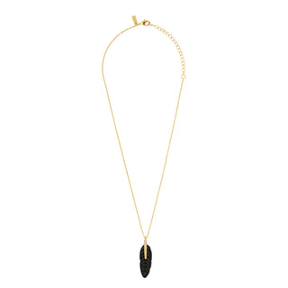 Necklace - Black Plume Or