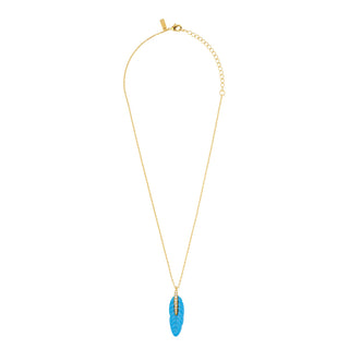 Necklace - Turquoise Plume Or