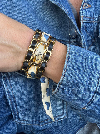 Decembre-Noir Cuff And Les Mots Bleus Ribbon