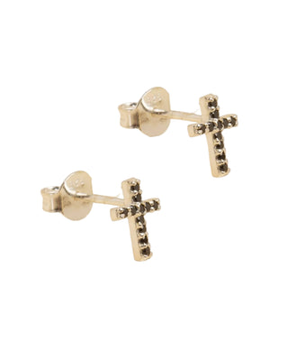Silver cross earrings
