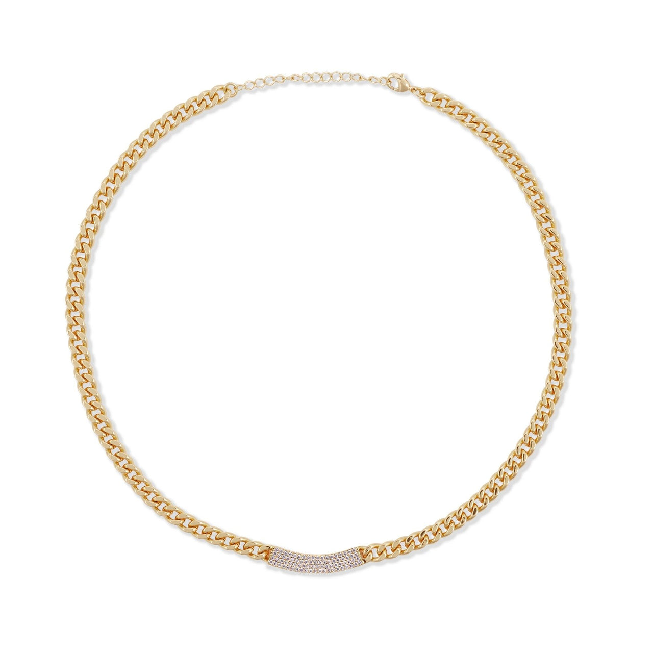 Catena Id Necklace Brass Wcz Gold Plated
