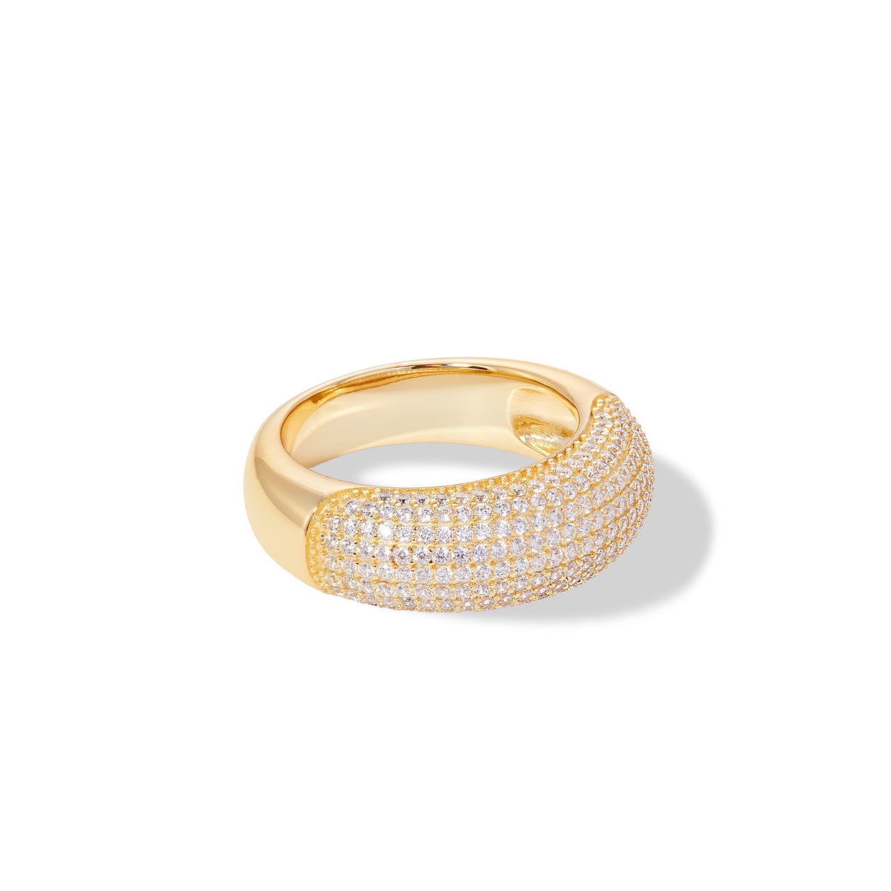 COCO PAVE DOME GOLD VERMEIL RING