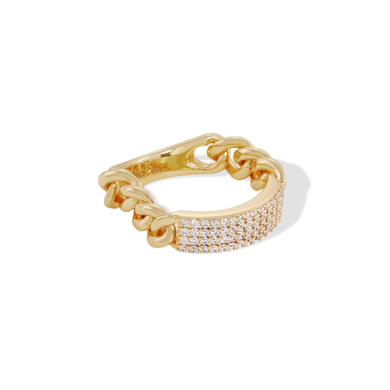 CATENA ID PAVE CHAIN GOLD VERMEIL RING