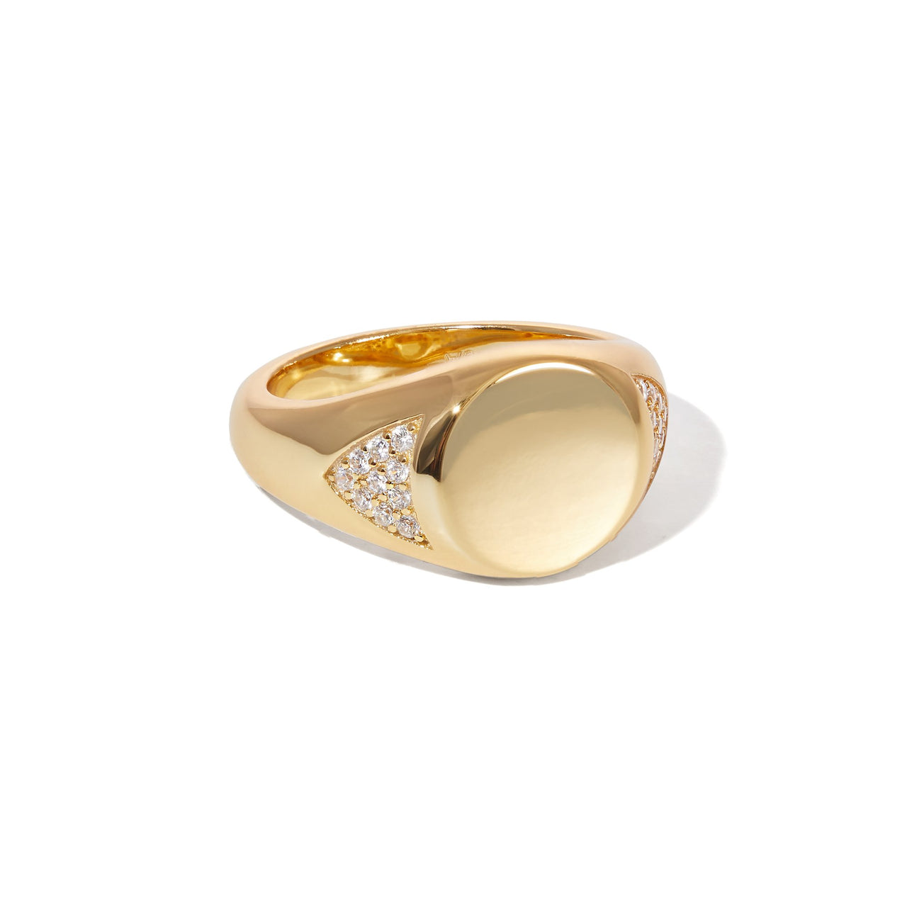 SIMPLE PAVE GOLD VERMEIL SIGNET RING