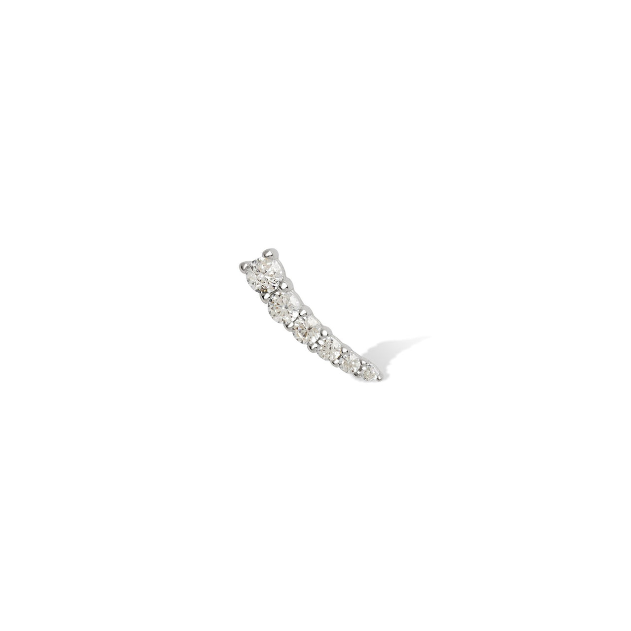 Single earring Croissant sterling silver stud (ball screw)