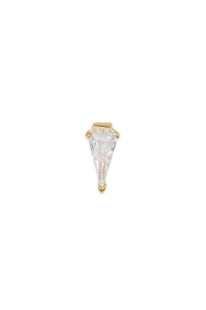 Single earring Large Pyramid gold vermeil stud earring (ball screw)