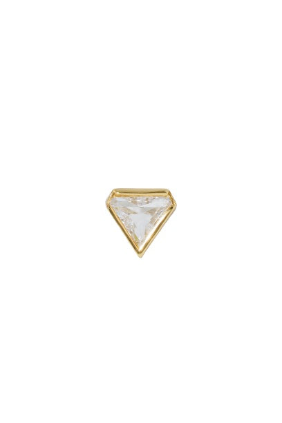 Single earring Small pyramid gold vermeil stud (ball screw)