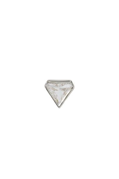 Single earring Small pyramid sterling silver stud (ball screw)