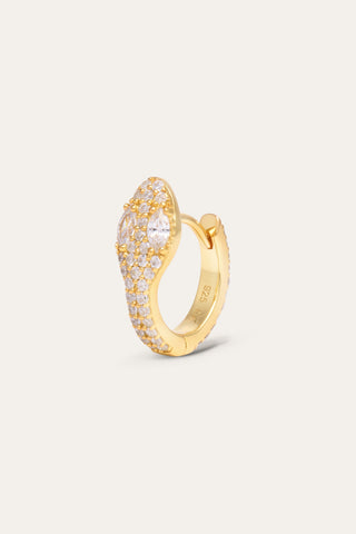 Snake Pave Gold Vermeil Huggie