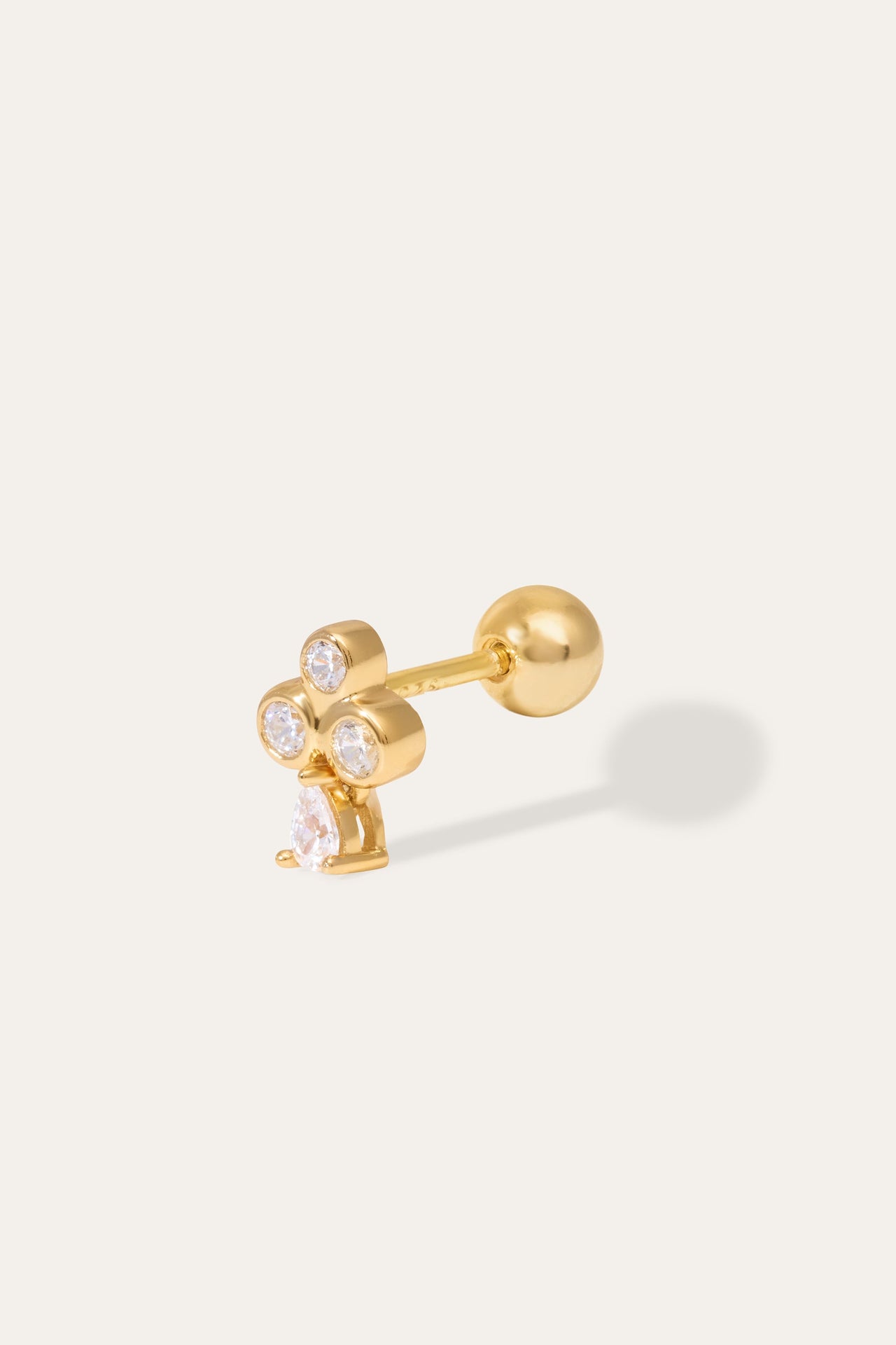 Flower Lola Gold Vermeil Stud Earring (ball screw)