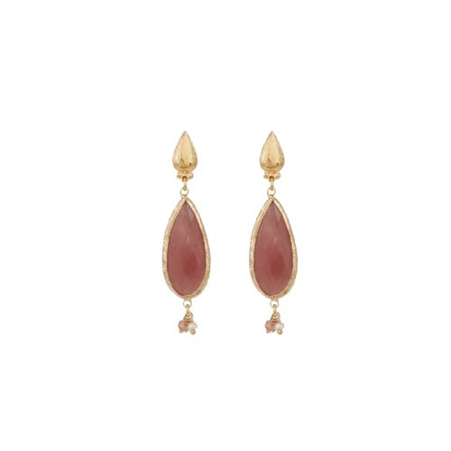 Serti Goutte earrings small size gold - Gavana Quartz