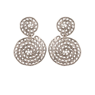 Onde Chain Earrings Large Size Silver