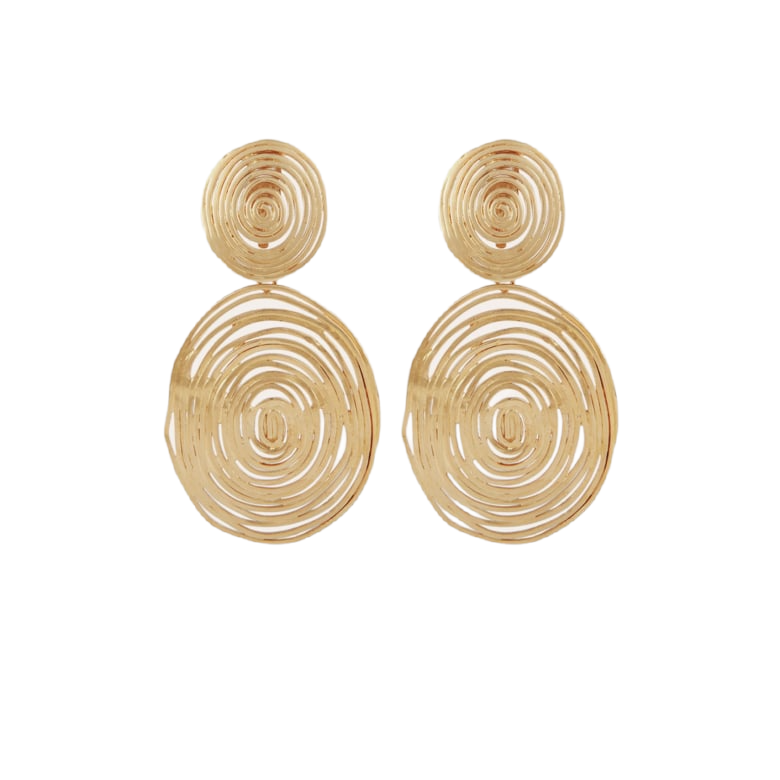 Wave earrings large size gold