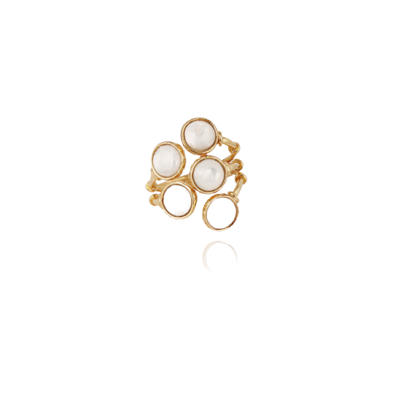 Duality Multi Serti ring gold - White Mother-of-pearl