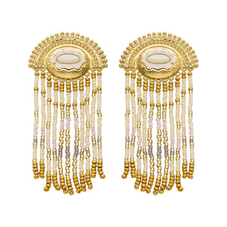 Nueva Clip Earrings White