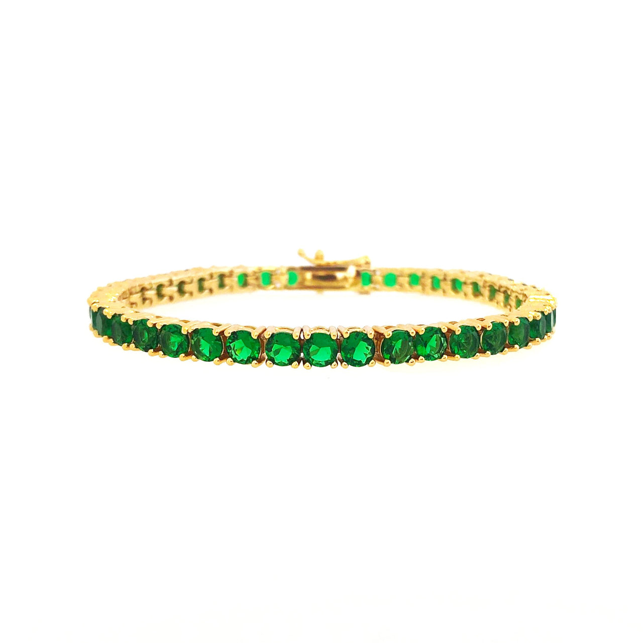 Gigi Tennis Bracelet Emerald/ Gold