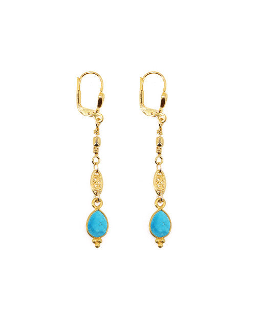 Thalia long earrings turquoise