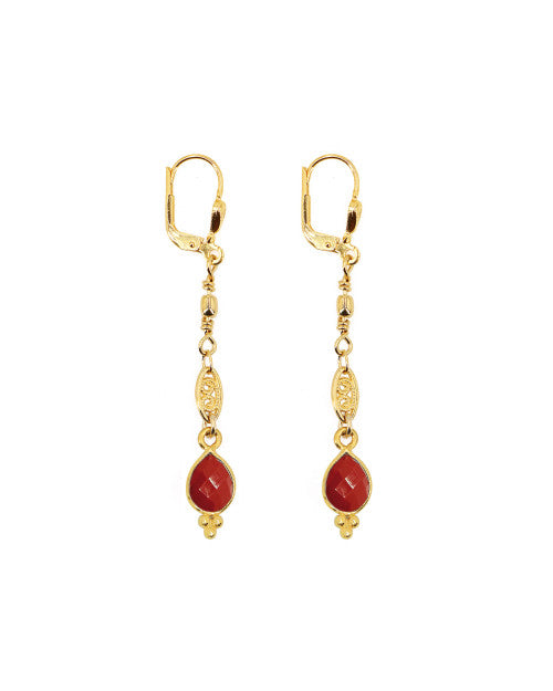 Thalia long earrings red