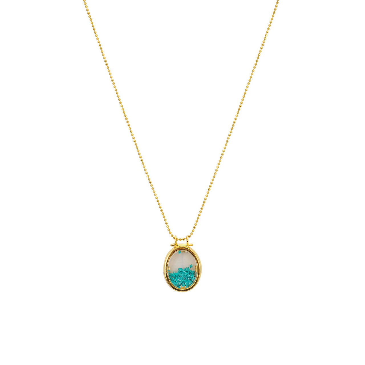 Turquoise Oval Crystal Necklace