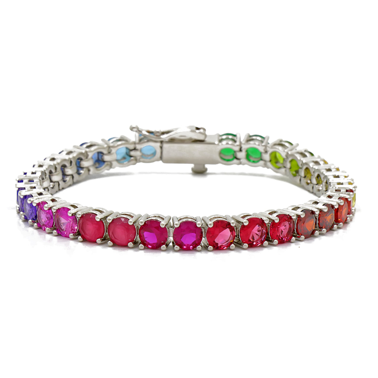 Gigi Tennis Bracelet Rainbow Silver 5mm
