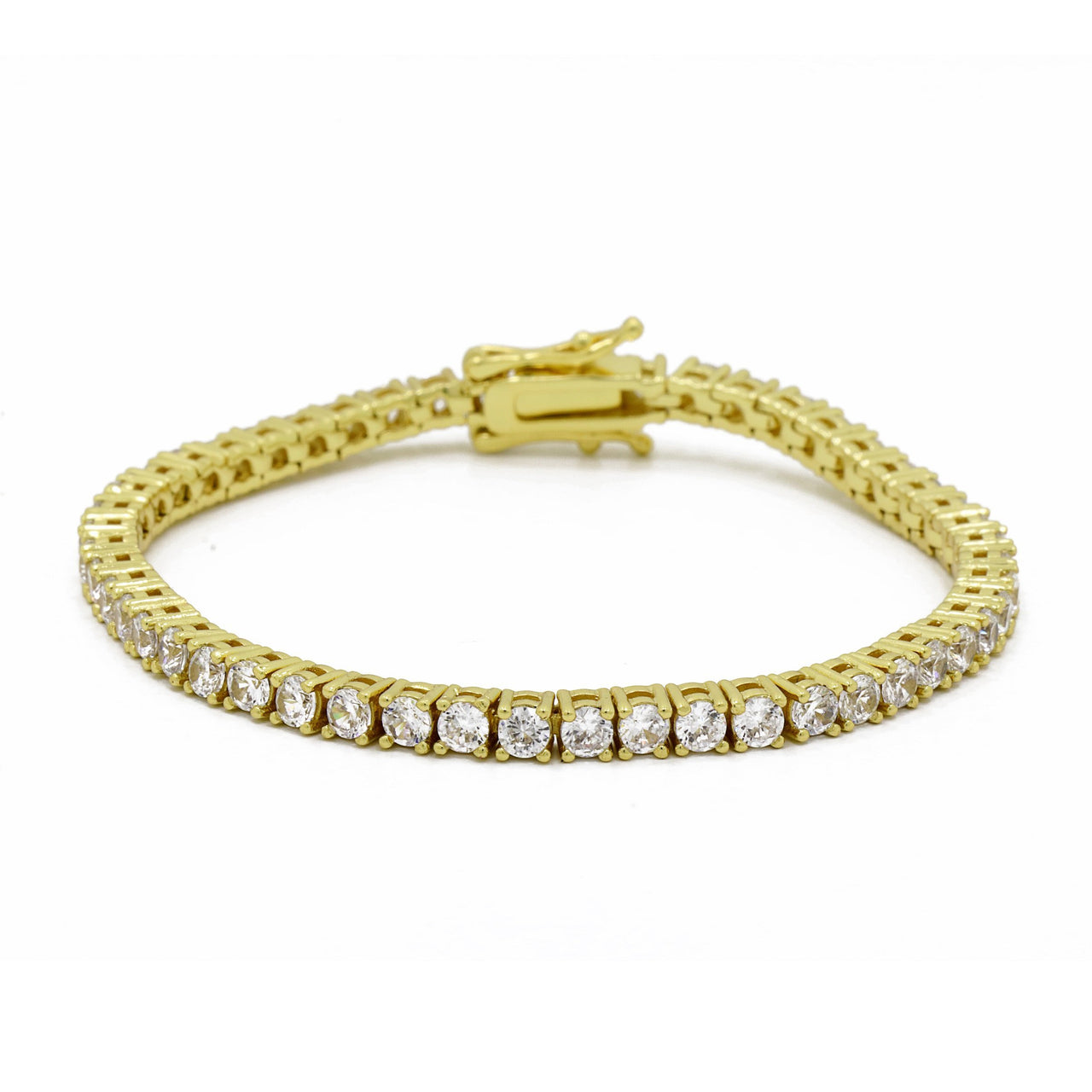 Gigi Tennis Bracelet White 3mm Gold