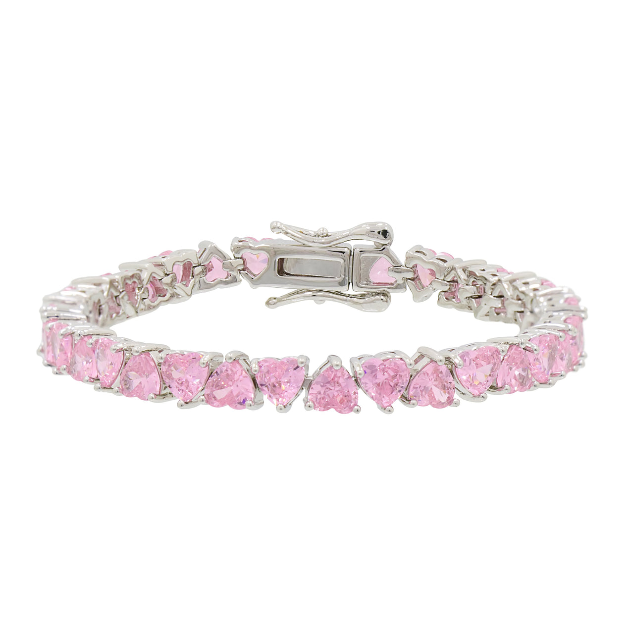 Heartly Tennis Bracelet Light Pink/Silver 5mm