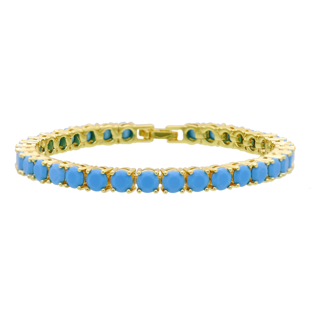 Gigi Tennis Bracelet Turquoise Gold 5mm