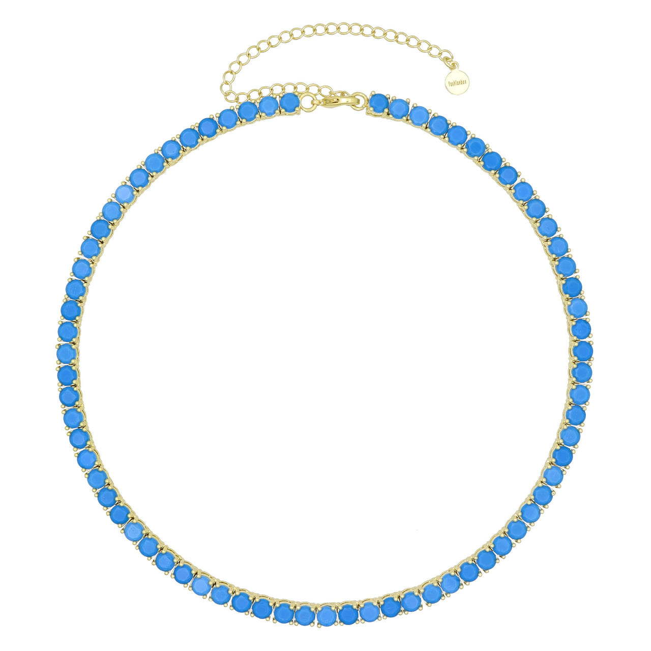 Gigi Tennis Necklace Turquoise/Gold 5mm