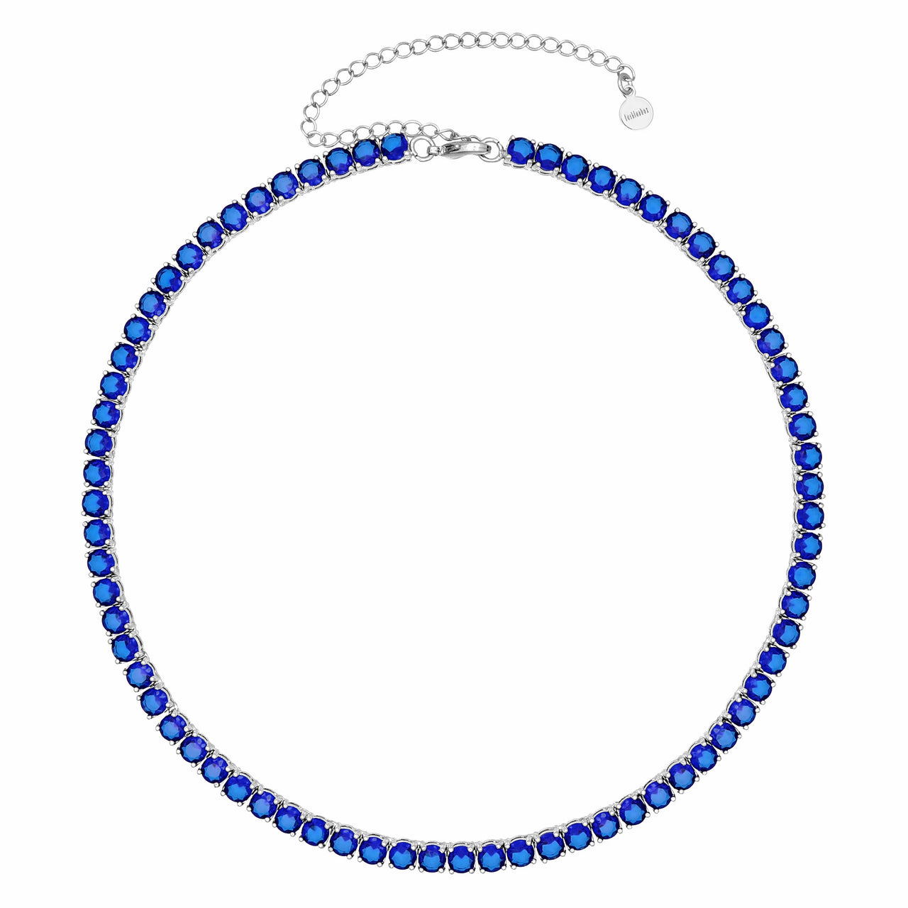 Gigi Tennis Necklace Blue Silver 5mm