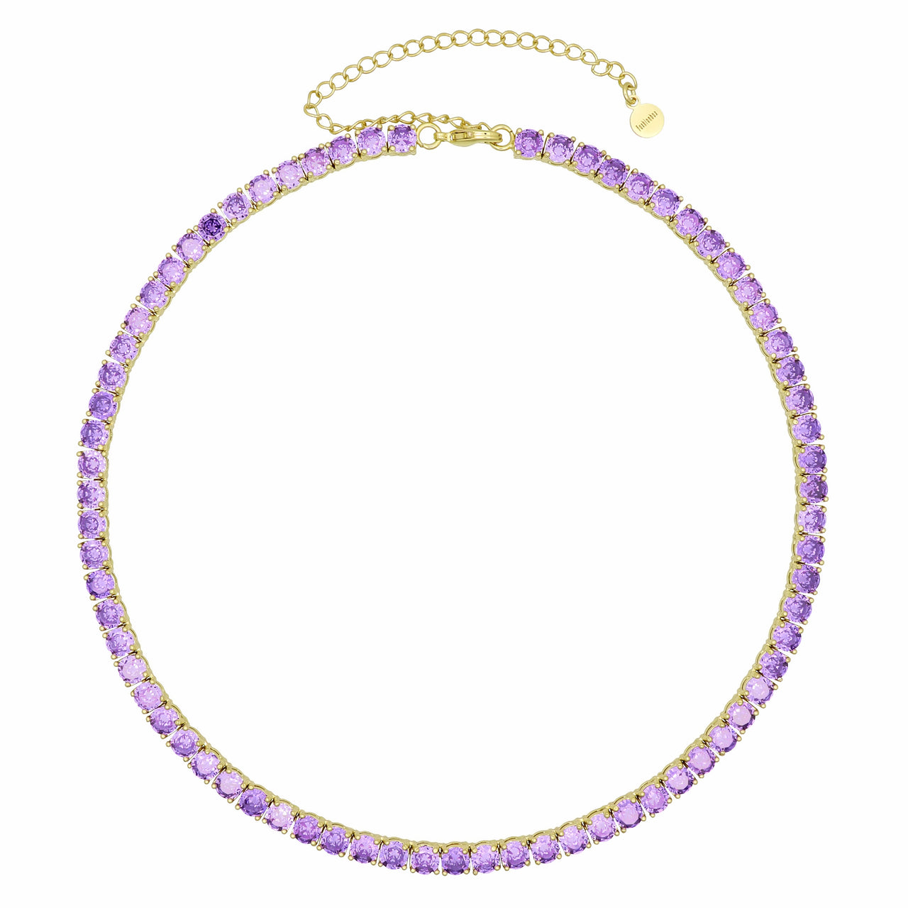 Gigi Tennis Necklace Violet Gold 5mm