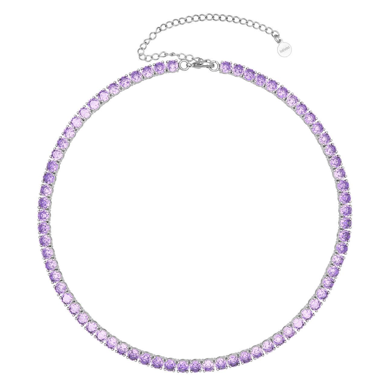 Gigi Tennis Necklace Violet Silver 5mm