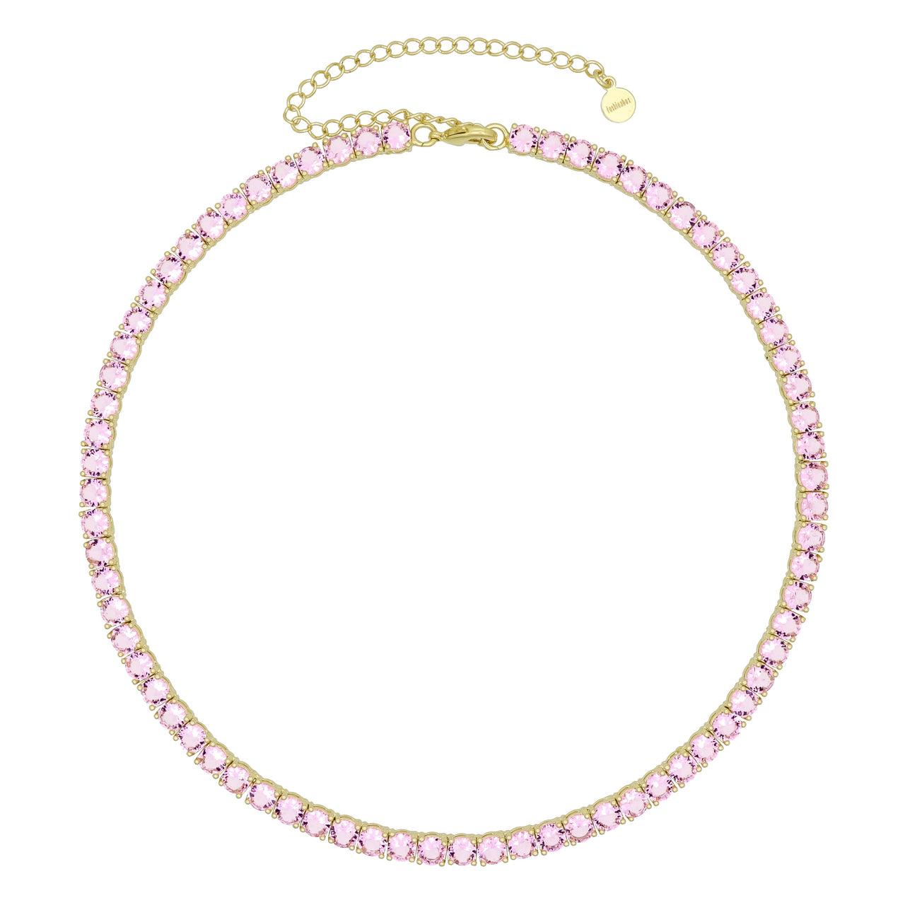 Gigi Tennis Necklace Light Pink Gold 5mm