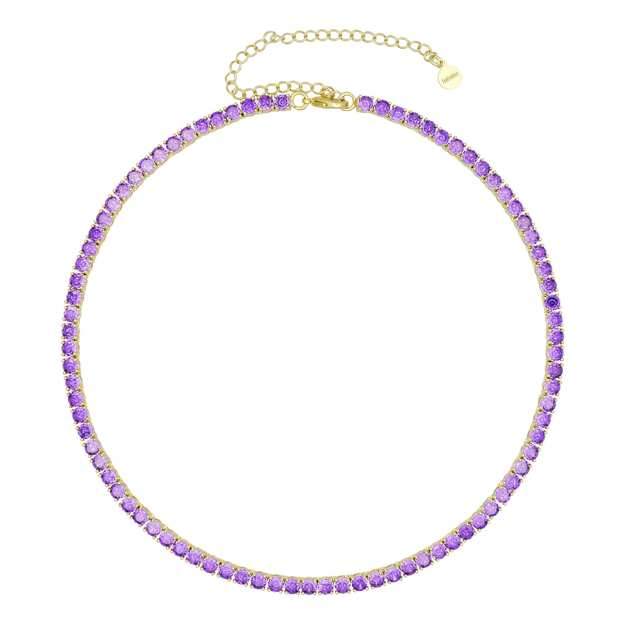 Gigi Tennis Necklace Violet Gold 4mm