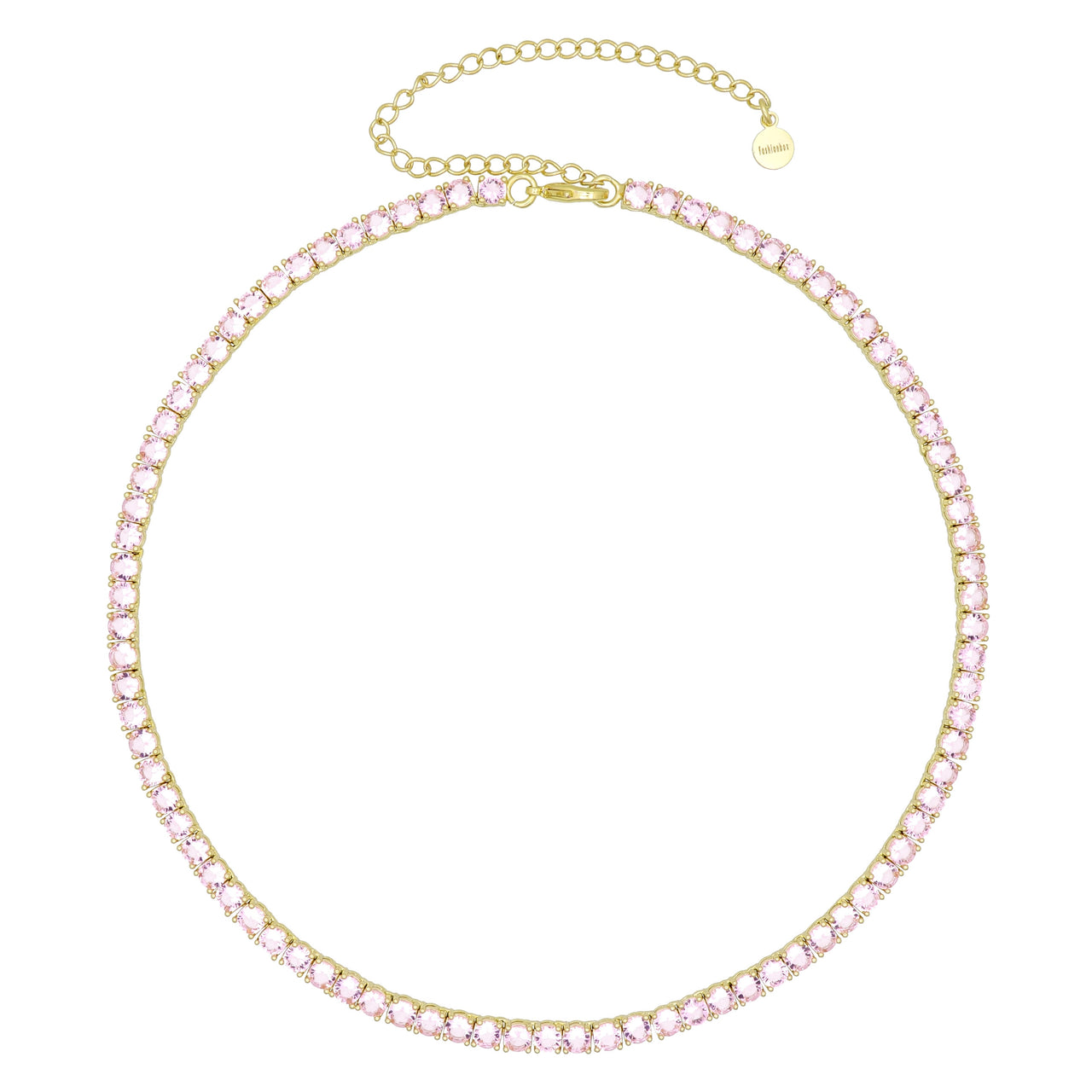Gigi Tennis Necklace Light Pink Gold 4mm