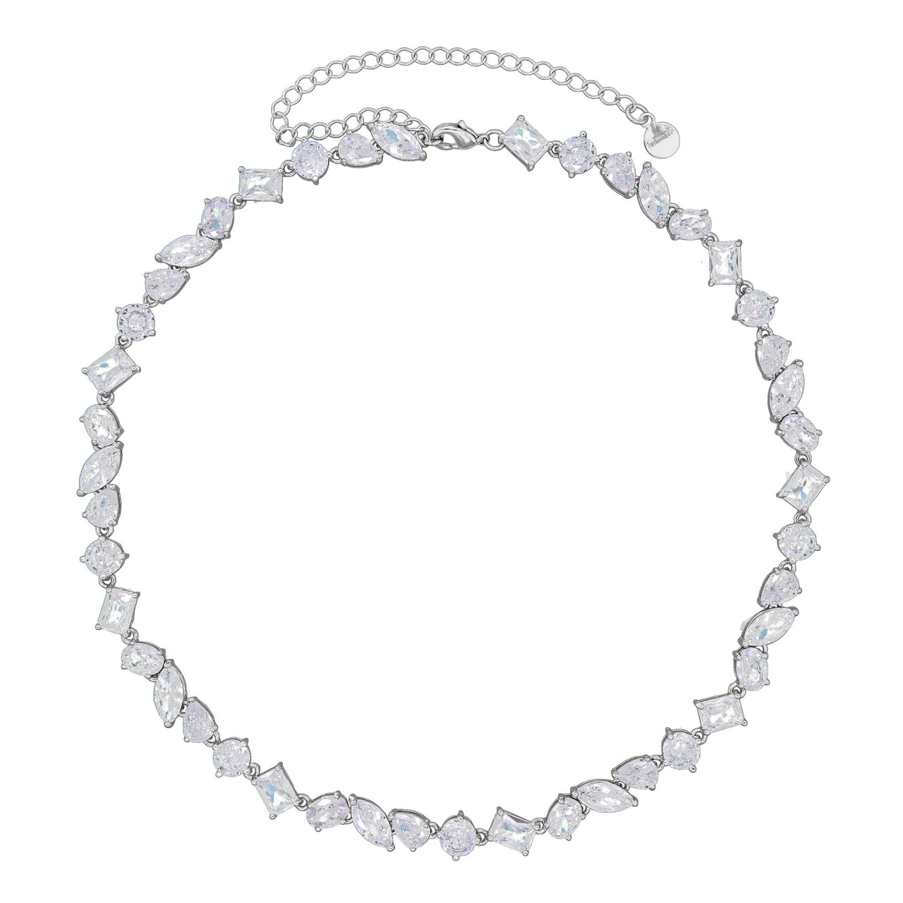 Audrey Tennis Necklace  5mm White Silver