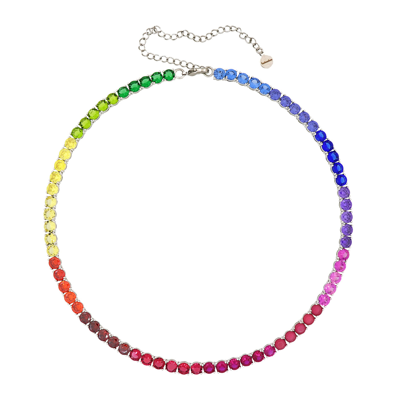 Gigi Tennis Necklace Rainbow Silver 5mm